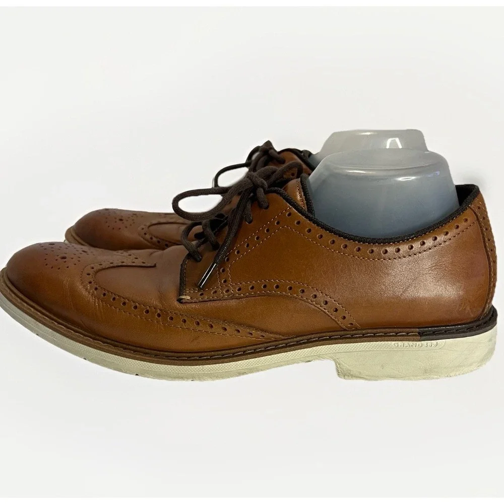 Cole Haan C34120 Grand OS Wingtip Oxford Brown Leather Mens Dress‎ Shoe 11 M